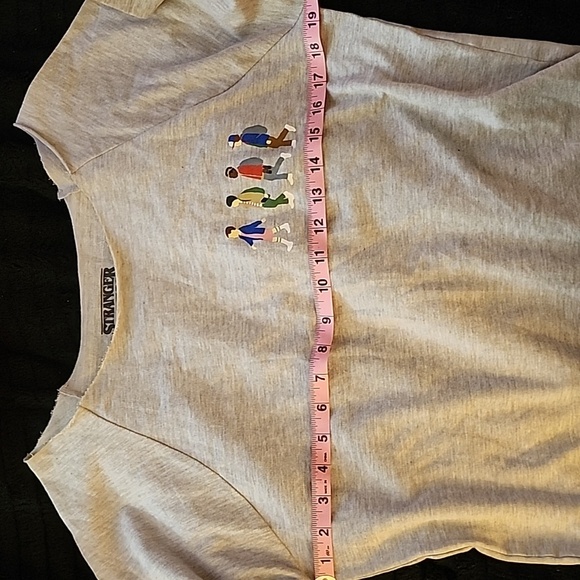 Netflix MD Stranger Things Gray Off-the-Shoulder Sweater - Picture 7 of 11